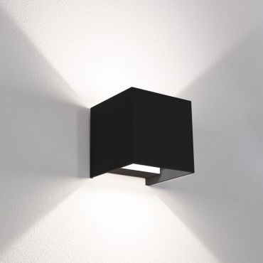 Century Italia Appalque - buiten wandverlichting met 2 regelbare lichtbundels - 12 x 12 x 12 cm - 20W LED incl. - instelbare lichtkleur - IP65 - zwart
