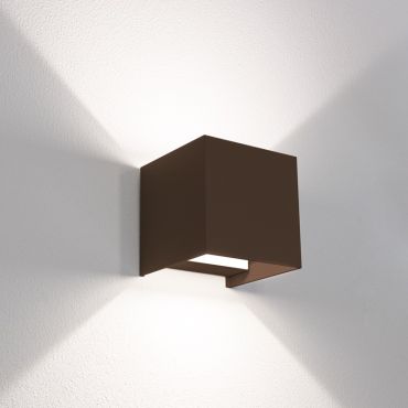 Century Italia Appalque - buiten wandverlichting met 2 regelbare lichtbundels - 12 x 12 x 12 cm - 20W LED incl. - instelbare lichtkleur - IP65 - bruin