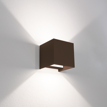 Century Italia Up &amp; Down - wandlamp - 10 x 10 x 10 cm - 10W LED incl. - instelbare lichtkleur - IP65 - bruin