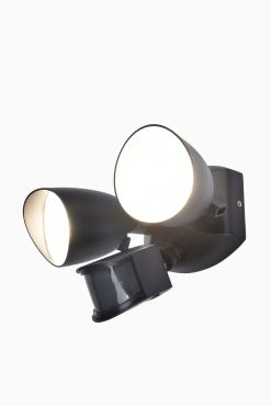 Lutec Shrimp - buiten wandverlichting met bewegingsmelder - 17,7 x 27,2 x 16,8 cm - 23,5W LED incl. - IP54 - zwart