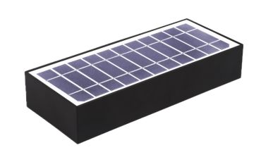 Century Italia Domne - buiten wandlamp met sensor op zonne-energie - 23 x 4,3 x 9,7 cm - 6W LED incl. - IP65 - zwart