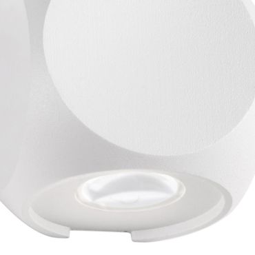 Nova Luce Zari - buiten wandverlichting - 5,5 x 6,5 x 6,5 cm - 2 x 2W LED incl. - IP54 - wit