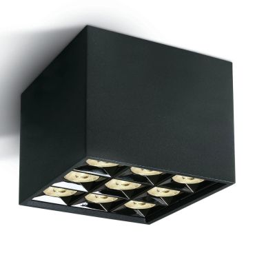 SHOWROOMMODEL - ONE Light Mirror Square Boxes - plafondverlichting - 12,3 x 12,3 x 8,8 cm - 30W LED incl. - zwart