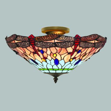 Searchlight Dragonfly - plafondverlichting - Ø 42 x 27 cm - multicolour