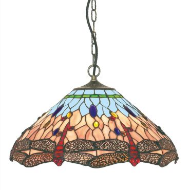 Searchlight Dragonfly - hanglamp - Ø 42 x 112 cm - multicolour