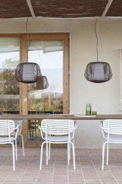 Faro Nara - hanglamp - Ø 46 x 35,4 cm - IP65 - roestbruin