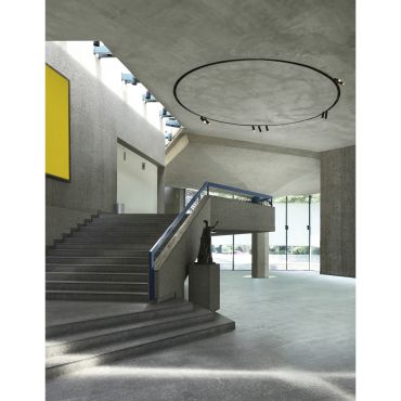 Nova Luce Curve - curve spoor 90 graden voor uitsparing magnetisch profiel - 120 x 6,9 x 7,5 cm - zandzwart