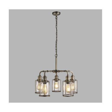 Searchlight Pipes - hanglamp - Ø 56 x 150 cm - antiek messing