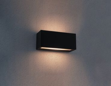 Century Italia Reverso - buiten wandverlichting - 10 x 11 x 25 cm - IP65 - zwart