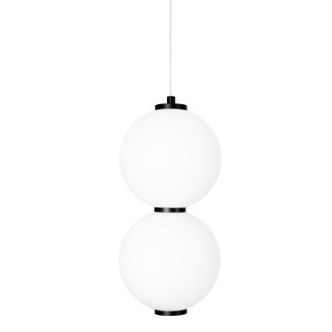 Maxlight Tama - hanglamp - Ø 16 x 170 cm - 16W LED incl. - zwart en wit