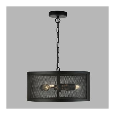 Searchlight Fishnet - hanglamp - Ø 45 x 150 cm - mat zwart