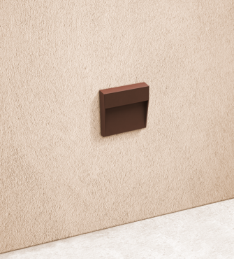 Century Italia Paseo - buiten wandverlichting - 10,5 x 10,5 x 2,4 cm - 4W - IP54 - bruin