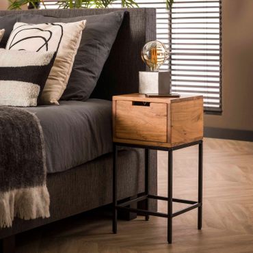 Vico Flat - nachtkastje - 30 x 30 x 60 cm - acaciahout