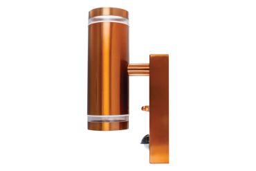 Integral LED Malaga - buiten wandlamp met bewegingssensor - 6,8 x 11,6 x 21,6 cm - IP54 - koper