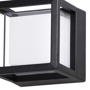 Nova Luce Agosto - buiten wandverlichting - 11 x 11 x 11 cm - 6W LED incl. - IP54 - zwart