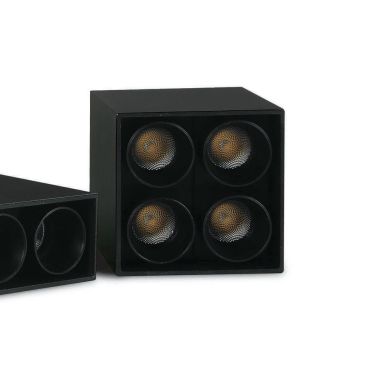 ONE Light Dark Light Ceiling Tubes - plafondverlichting - 6,4 x 6,4 x 8,4 cm - 10W LED incl. - zwart