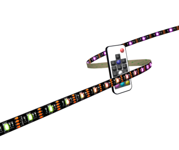 Century Italia Kit-Striscia - LED-strip met USB aansluiting voor tv's van 50" tot 55" - 1cm breed - 200cm lengte - 5V - dimbaar met afstandsbediening - 1,5W LED per meter - 30 LEDs per meter - IP20 - RGB