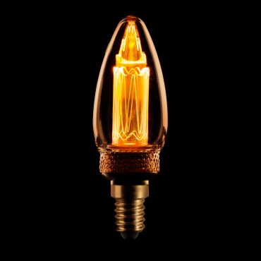 ETH LED Filament Candle - E14 - 2,3W dimbaar - 1800K - goud