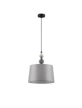 Nova Luce Damo - hanglamp - Ø 34 x 150 cm - mat zwart, grijs en bruin