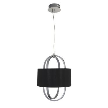 Searchlight Madrid - hanglamp - Ø 38 x 130 cm - 20W dimbare LED incl. - zwart en chroom