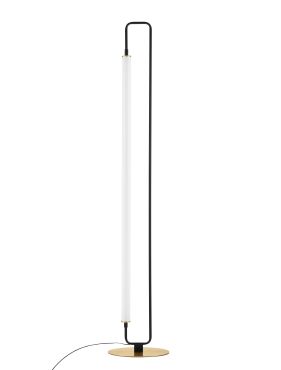 Nova Luce Wetro - vloerlamp - 28 x 150 cm - 32W LED incl. - mat zwart en goud