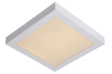 Lucide Brice-Led - plafondverlichting - 30 x 30 x 3,9 cm - 30W dimbare LED incl. - IP44 - wit