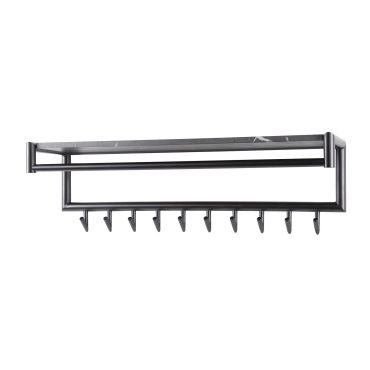 Vico Tenaro - kapstok met wandschap - 100 x 27 x 30 cm - grafiet