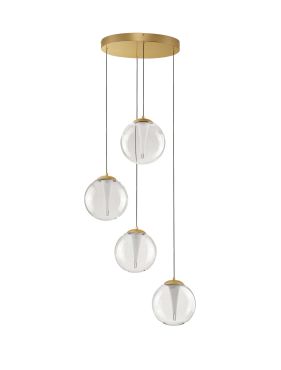 Nova Luce Galeo - hanglamp - Ø 56 x 179 cm - 25W dimbare LED incl. - zandgoud