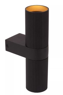Lucide Clubs - wandverlichting - 10,8 x 5,6 x 21 cm - zwart