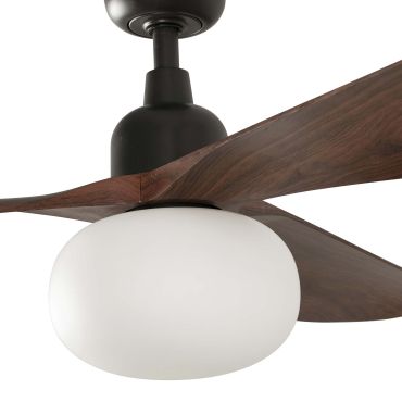 Faro Outwood L - plafondventilator met licht - Ø 150 cm - IP44 - donkerbruin en donker walnoot