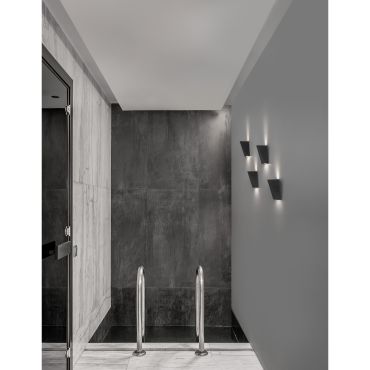 Nova Luce Miley - wandverlichting - 7,4 x 7,4 x 13,6 cm - 6W LED incl. - IP54 - zand zwart