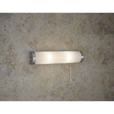 Searchlight Poplar - wandverlichting met trekschakelaar - 40 x 7,3 x 9 cm - IP44 - wit