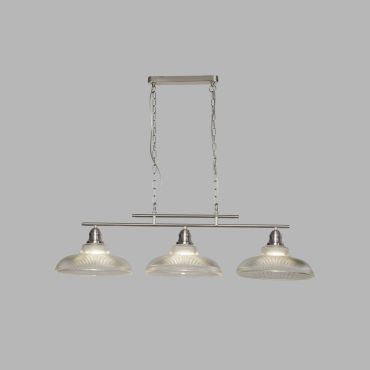 Searchlight Bistro III - hanglamp - 103 x 31 x 82 cm - satijn zilver