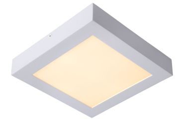 Lucide Brice-Led - plafondverlichting - 22 x 22 x 3,9 cm - 22W dimbare LED incl. - IP44 - wit
