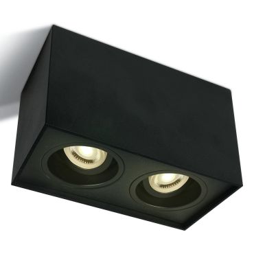 ONE Light GU10 Adjustable Square Cylinders - opbouwspot 2L - 18,2 x 9,6 x 12,5 cm - zwart