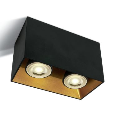 SHOWROOMMODEL - ONE Light GU10 Decorative Square Cylinders - plafondverlichting - 16,5 x 8,3 x 9,4 cm - zwart