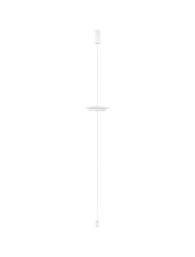 Nova Luce Olos - hanglamp - Ø 35 x 330 cm - 21W dimbare LED incl. - zandwit en chroom spiegel