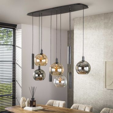 Vico Sfera Tricolore - hanglamp - 130 x 37 x 150 cm - artic zwart