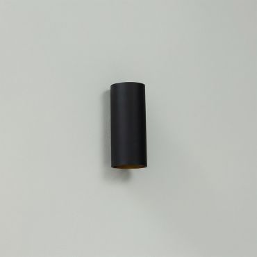 Artdelight Roulo2 - wandverlichting -  Ø 6,5 x 15,4 cm - mat zwart/goud