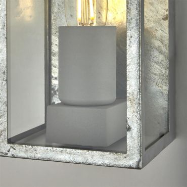 Searchlight Box II - buiten wandlamp - 11 x 11 x 24 cm - IP44 - gegalvaniseerd zilver