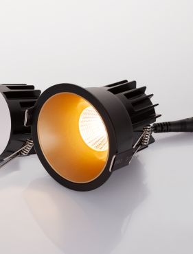 Nova Luce Luela - inbouwspot - Ø 85 mm - inbouwmaat 75 mm - 13W LED incl. - zwart en goud - 2700K