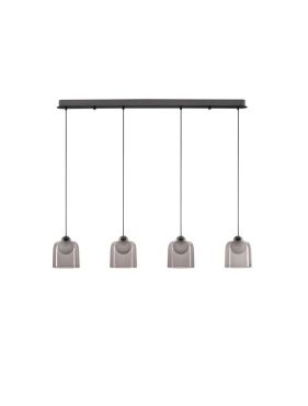 Nova Luce Dione 4L - hanglamp - Ø 14 x 100 x 200 cm - 20W LED incl. - zandzwart