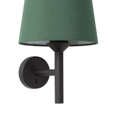 Faro Savoy - wandverlichting - 23 x 18,5 x 39,2 cm - groen en zwart