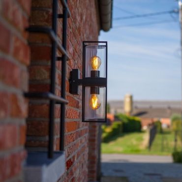 Lutec Flair - buiten wandverlichting - 12 x 12,6 x 39,3 cm - IP44 - mat zwart