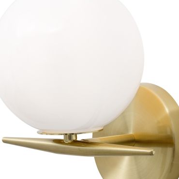 Nova Luce Vitton - wandverlichting - 21 x 18 x 22 cm - messing en wit