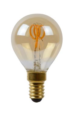Lucide LED filament lamp - Ø 4,5 x 7 cm - E14 - 3W dimbaar - 2200K - amber