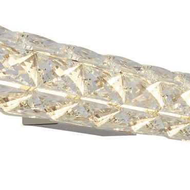 Searchlight Remy - wandverlichting - 61 x 11 x 7 cm - 20W dimbare LED incl. - chroom en transparant