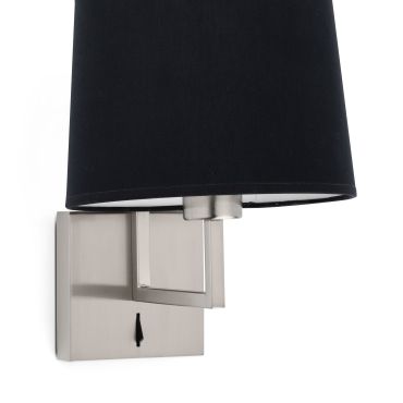 Faro Frame - wandverlichting met schakelaar - 21,5 x 28 x 17,6 cm - zwart en mat nikkel