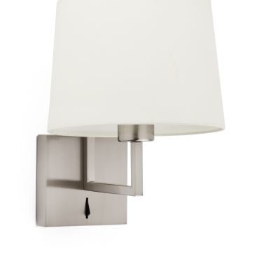 Faro Frame - wandverlichting met schakelaar - 21,5 x 28 x 17,6 cm - beige en mat nikkel