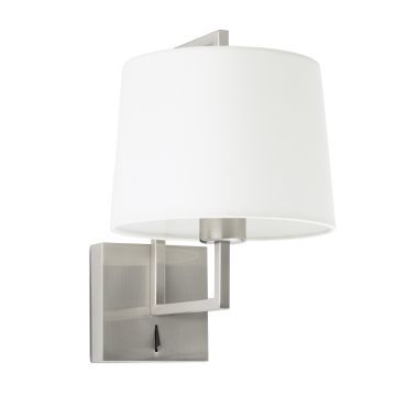 Faro Frame - wandverlichting met schakelaar - 21,5 x 28 x 17,6 cm - wit en mat nikkel